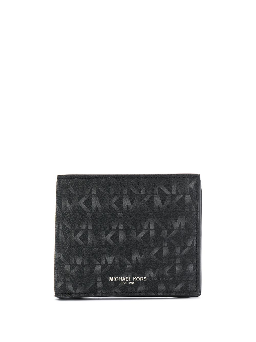 Michael Kors logo印花翻盖钱包 - 黑色