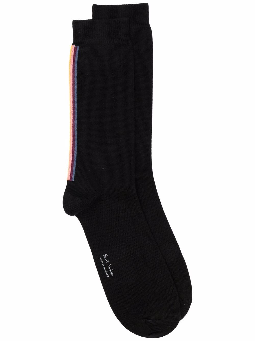Paul Smith 条纹针织袜 - 黑色