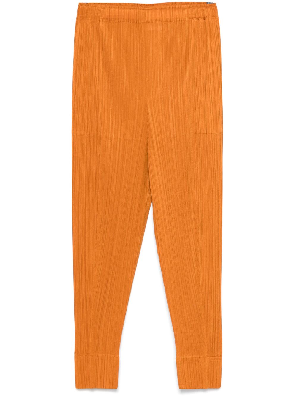 Pleats Please Issey Miyake 褶饰露踝裤 - 橘色