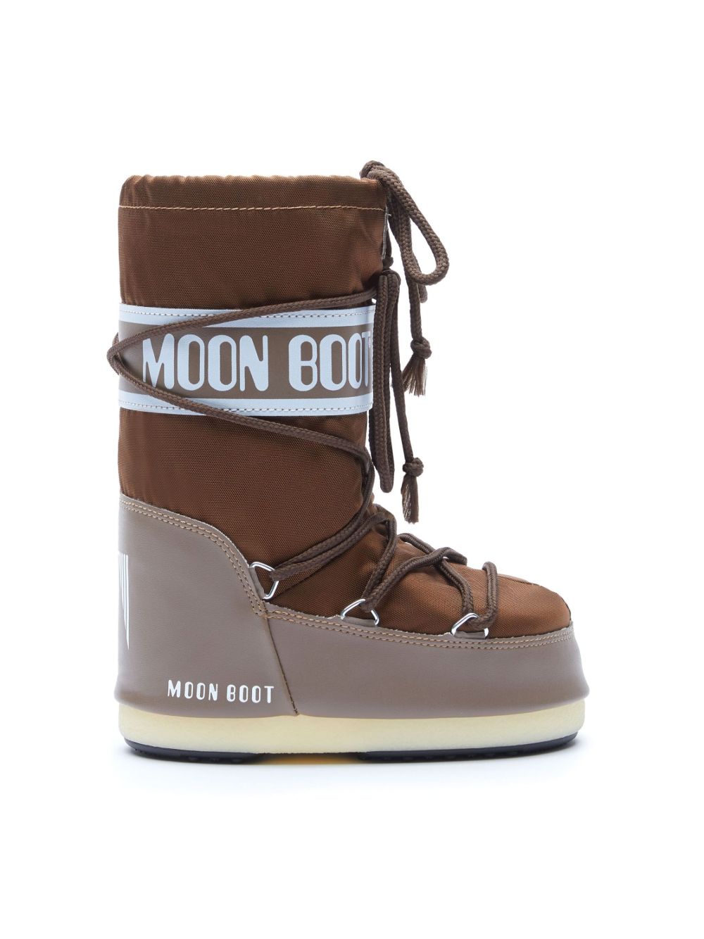 Moon Boot Kids logo印花圆头短靴 - 褐色