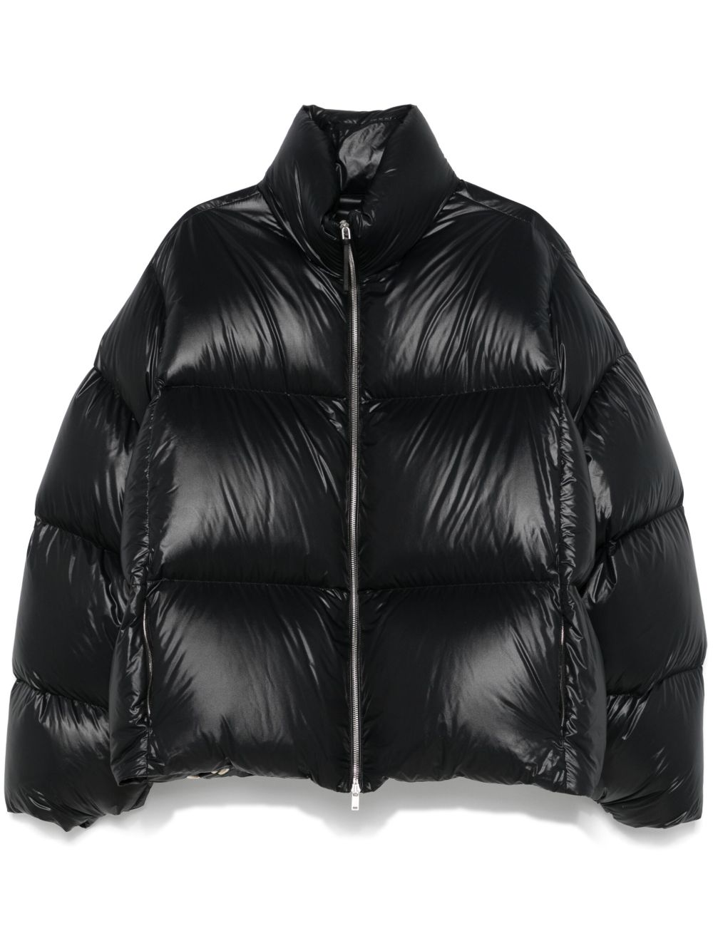 Jil Sander 拉链蓬松夹克 - 黑色