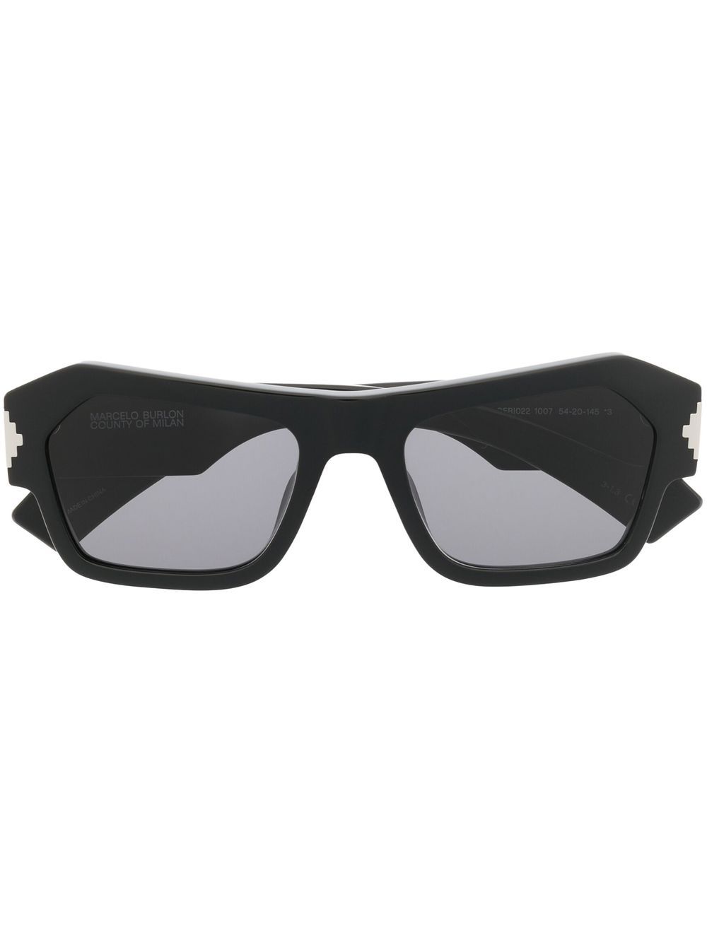 Marcelo Burlon County of Milan Eyewear Cardo 长方形镜框太阳眼镜 - 黑色