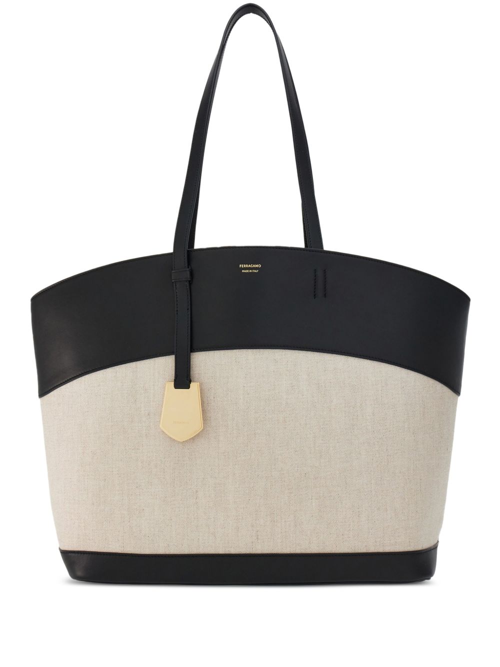 Ferragamo Charming logo标志中号托特包 - 黑色