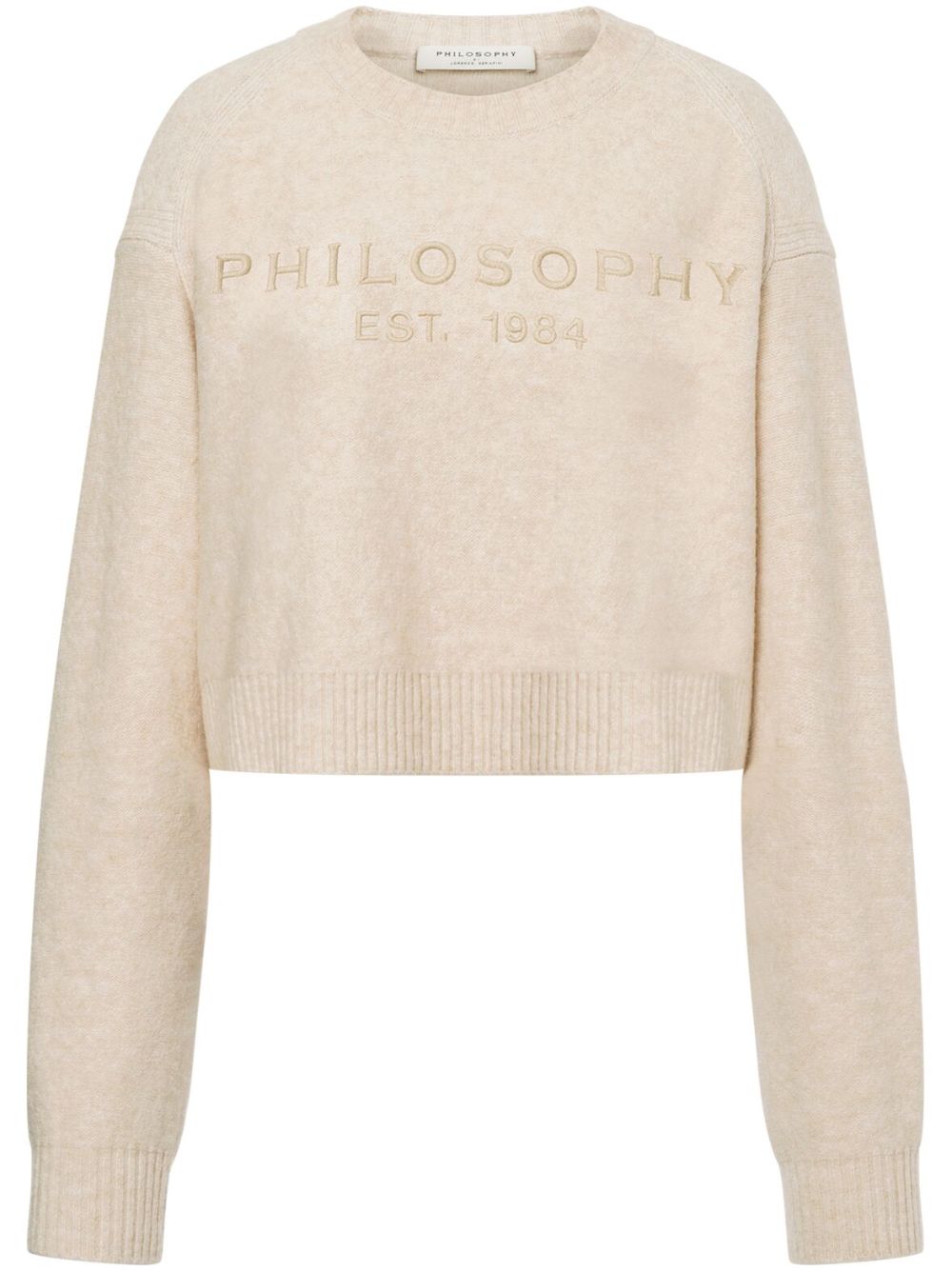 Philosophy Di Lorenzo Serafini logo刺绣短款毛衣 - 中性色
