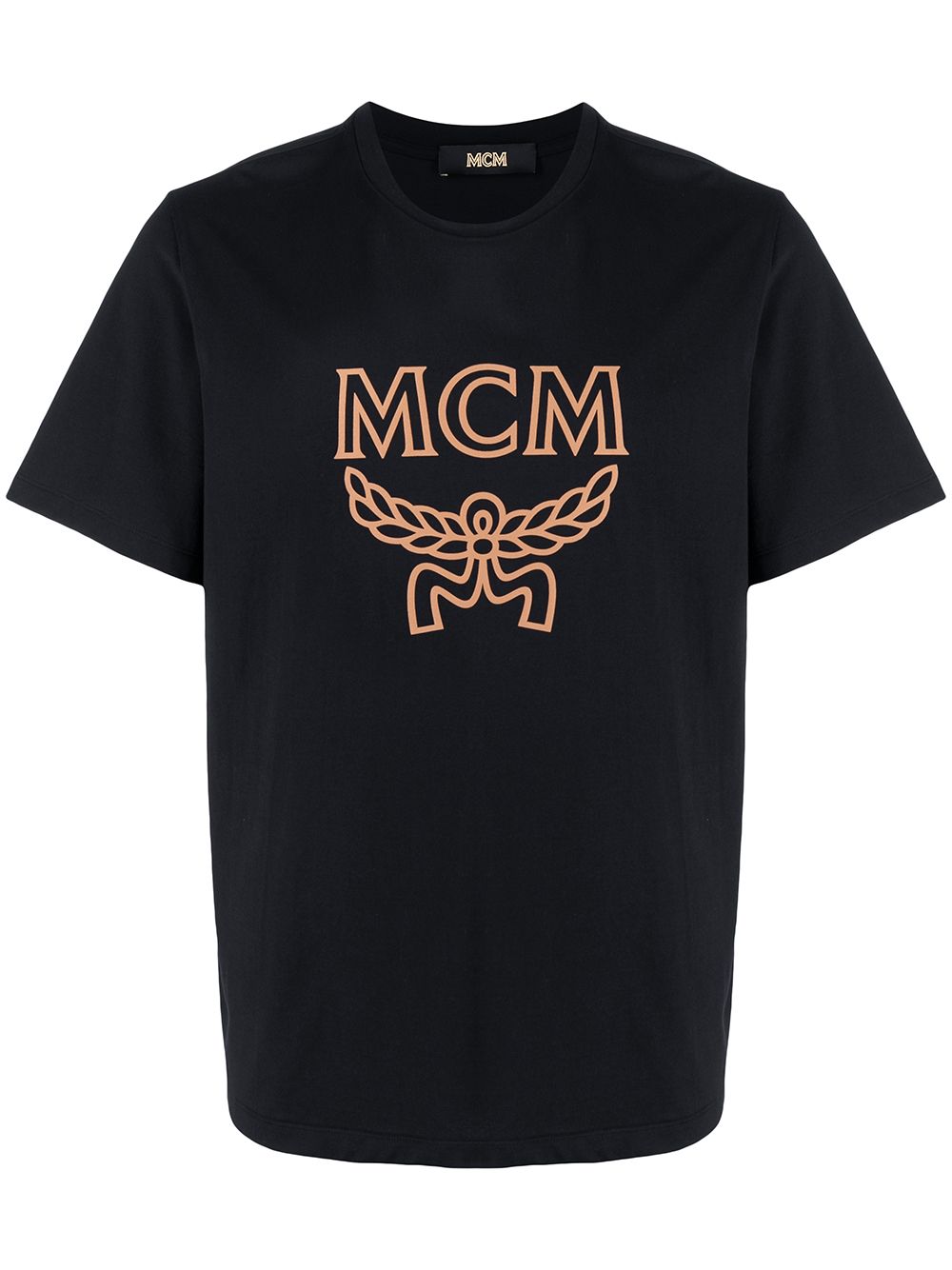 MCM logo印花圆领T恤 - 黑色