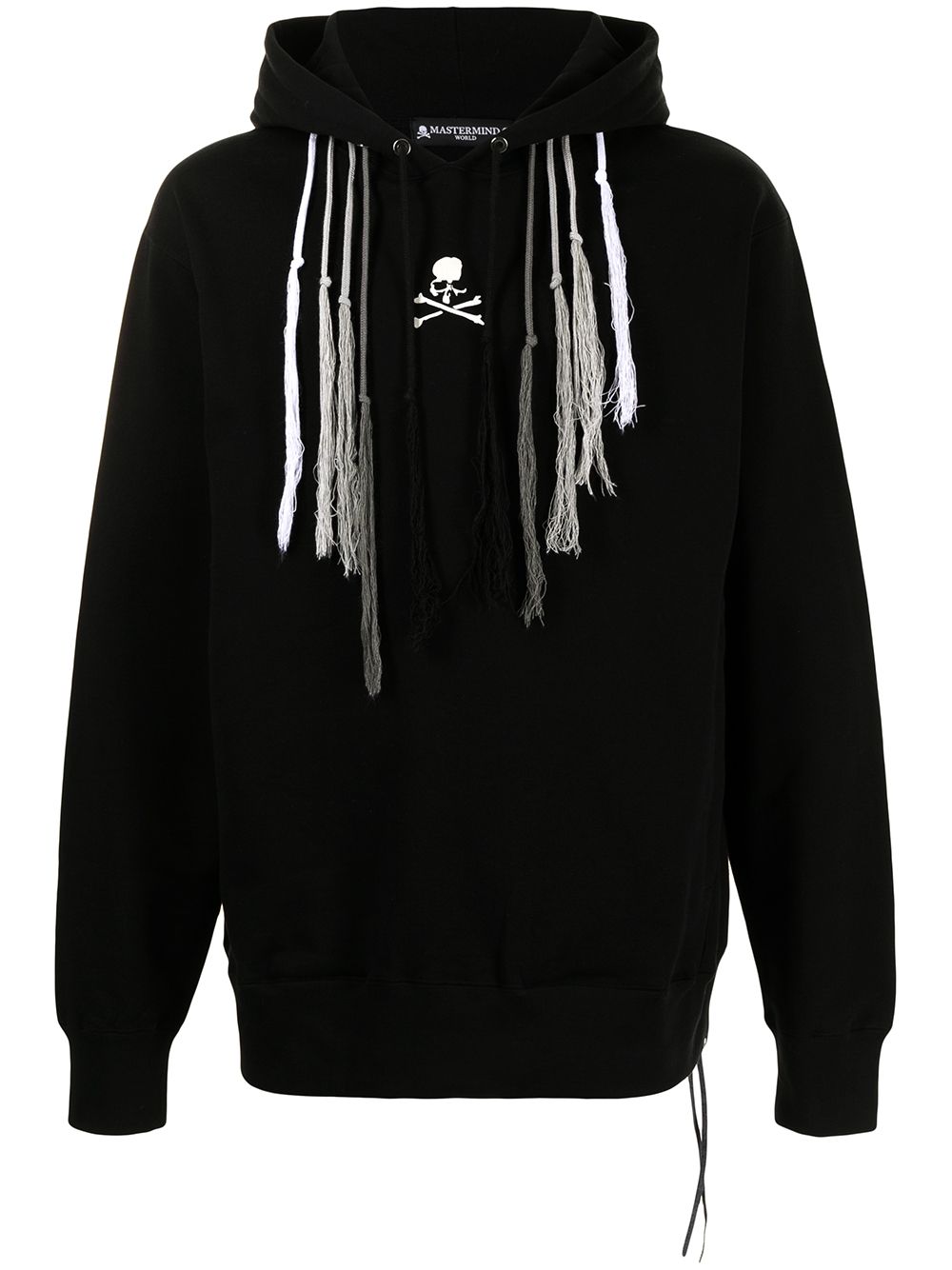 Mastermind World logo印花流苏细节连帽衫 - 黑色
