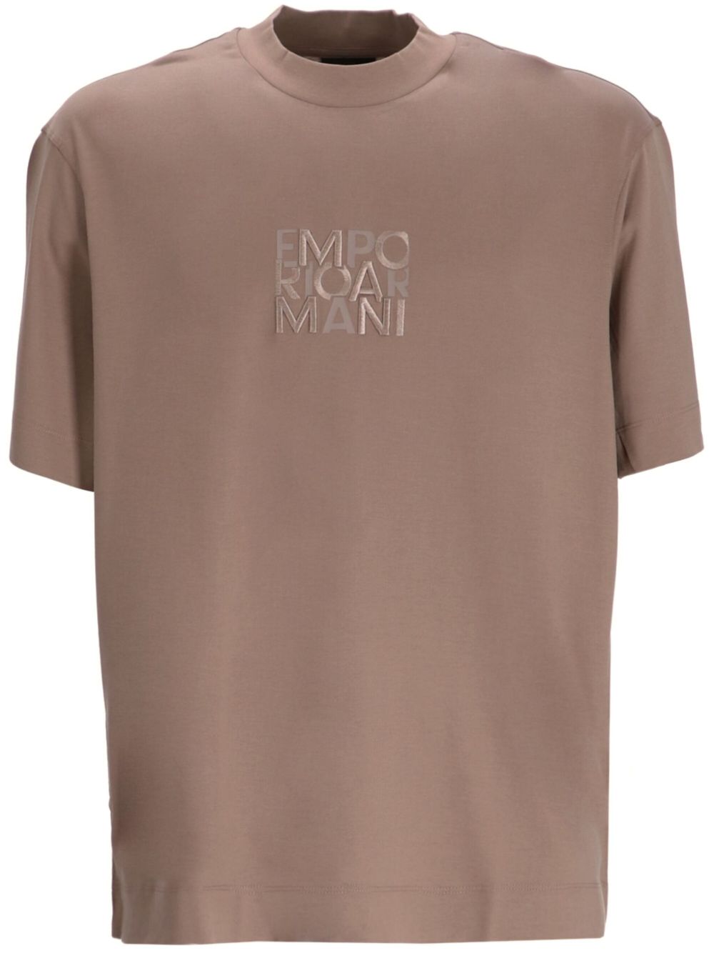 Emporio Armani logo刺绣T恤 - 中性色