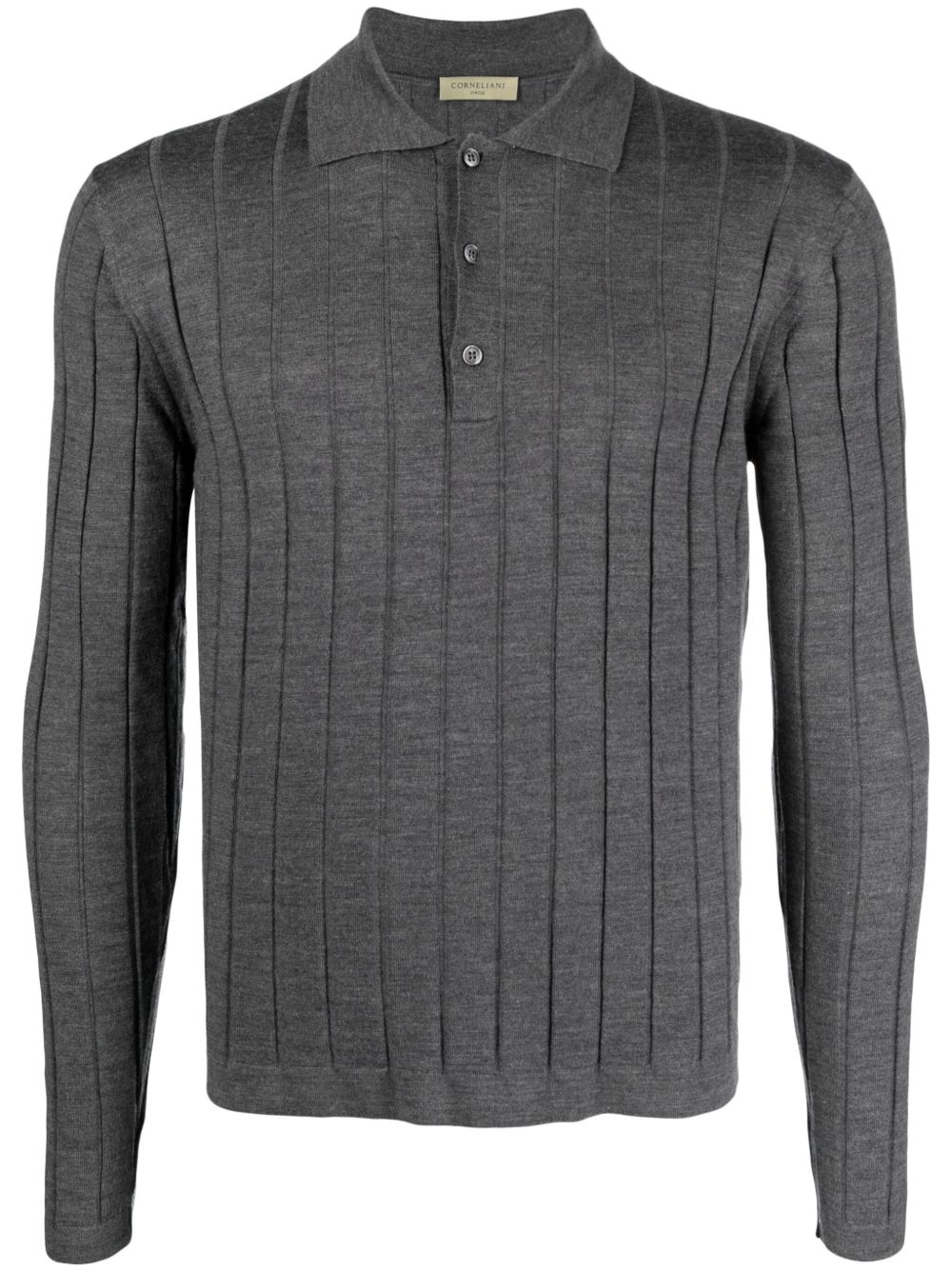 Corneliani 罗纹初剪羊毛polo衫 - 灰色