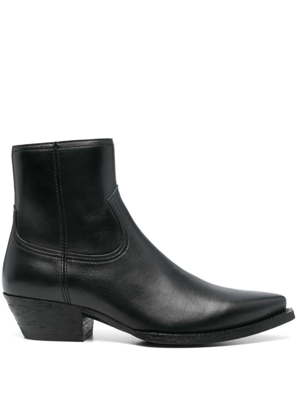 Saint Laurent Pre-Owned Lukas 低跟及踝靴（典藏款，5厘米） - 黑色
