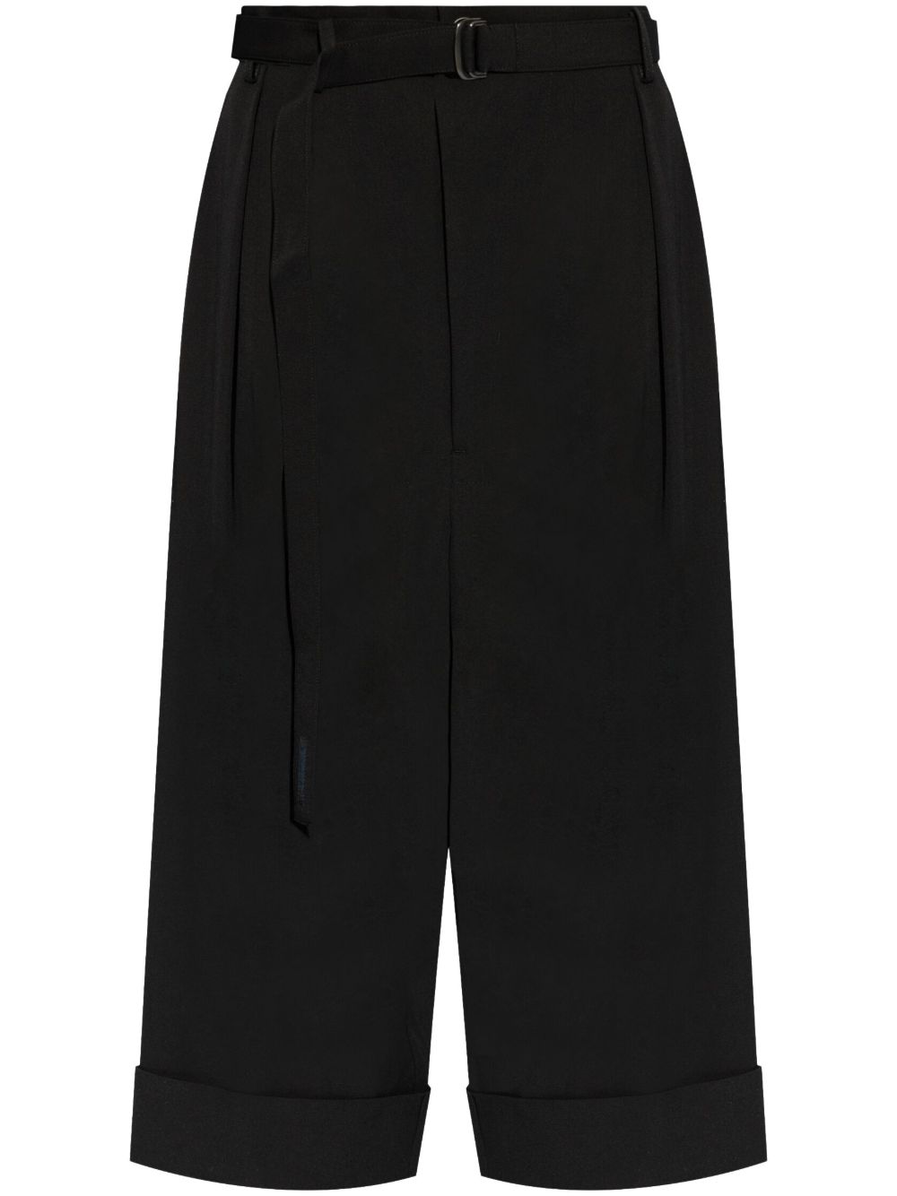 Yohji Yamamoto R-backside 华达呢阔腿裤 - 黑色
