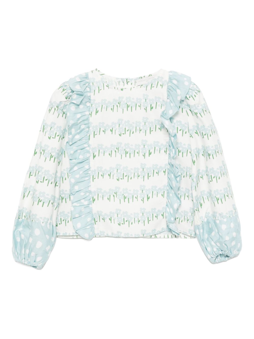 Stella McCartney Kids 大面积花卉印花上衣 - 白色