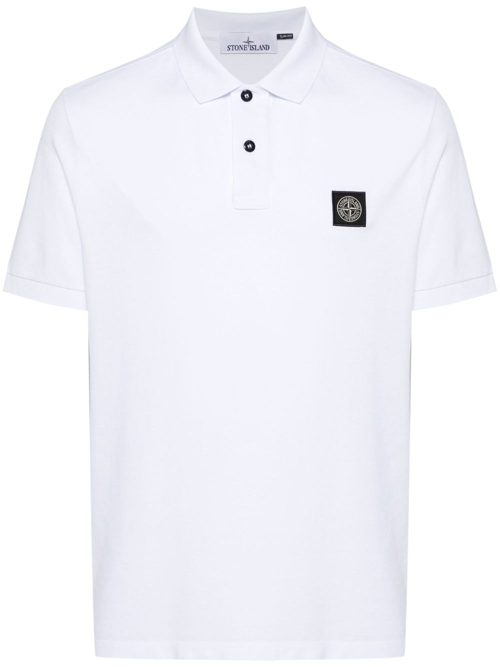 Stone Island 罗盘图案珠地布polo衫 - 白色