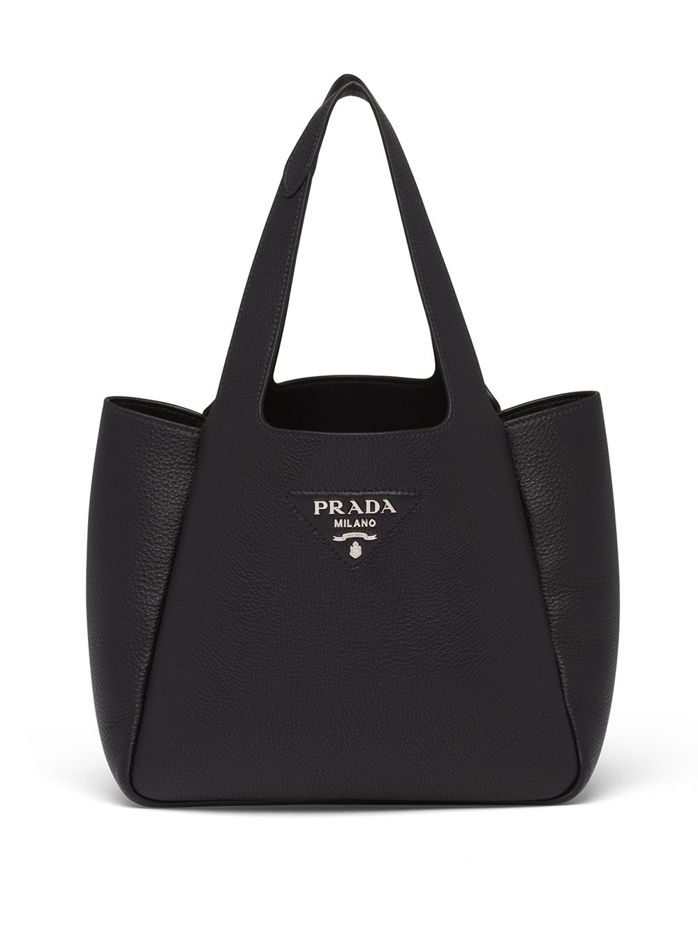 Prada 普拉达 logo标牌托特包 - 黑色