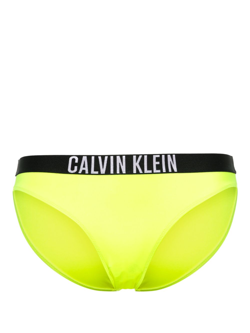 Calvin Klein logo裤腰比基尼三角裤 - 黄色