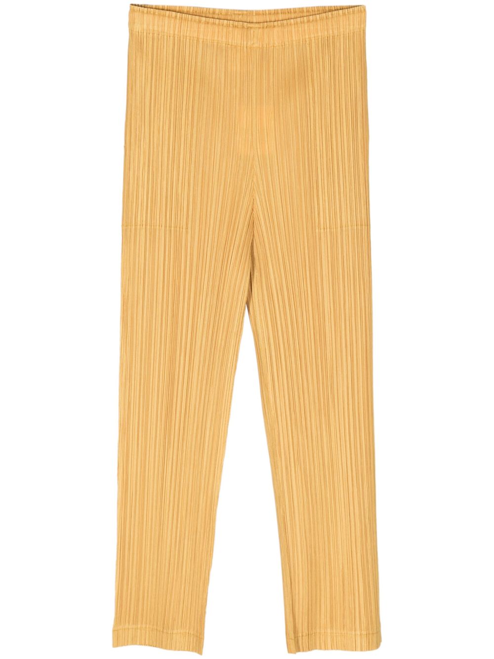 Pleats Please Issey Miyake 细褶露踝裤 - 黄色
