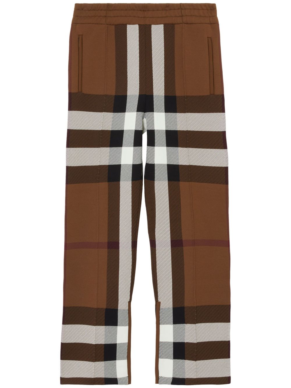 Burberry 格纹运动裤 - 褐色