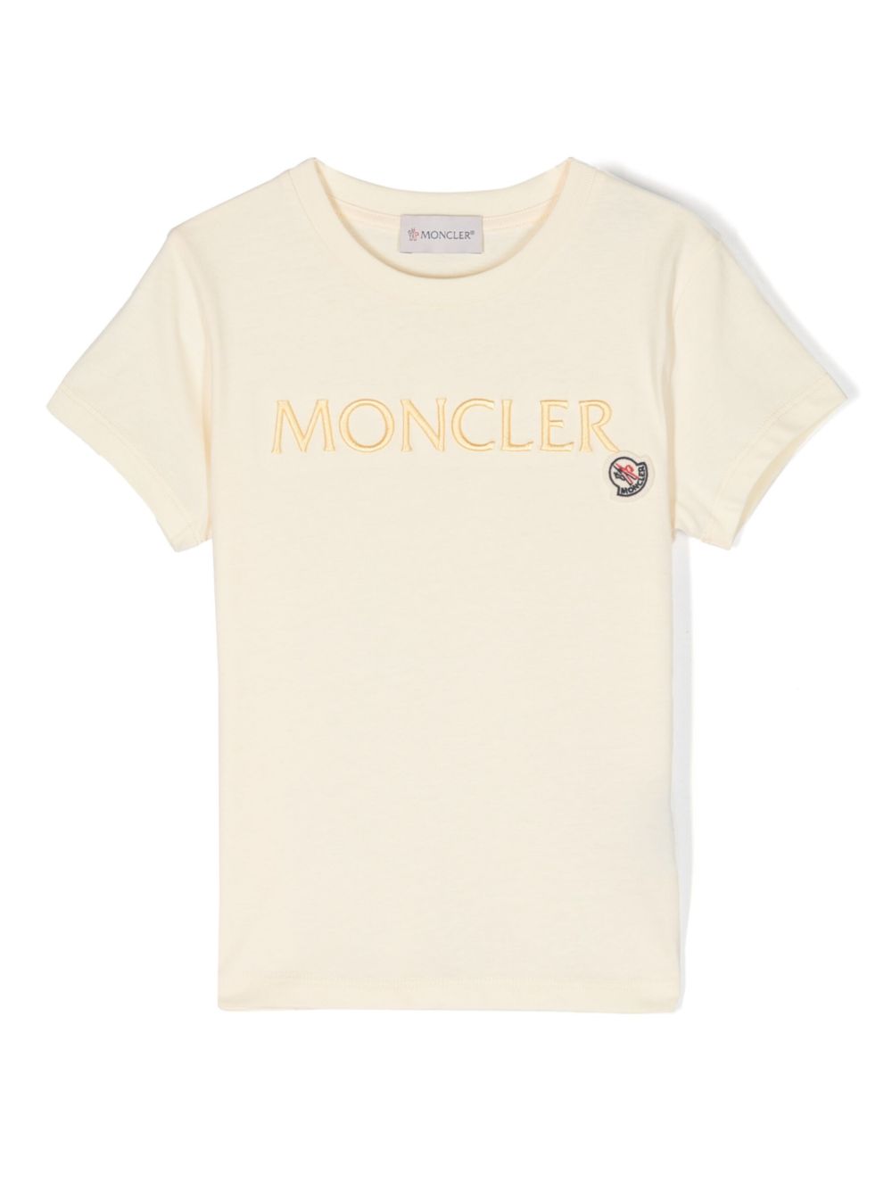 Moncler Enfant 刺绣logo棉T恤 - 黄色