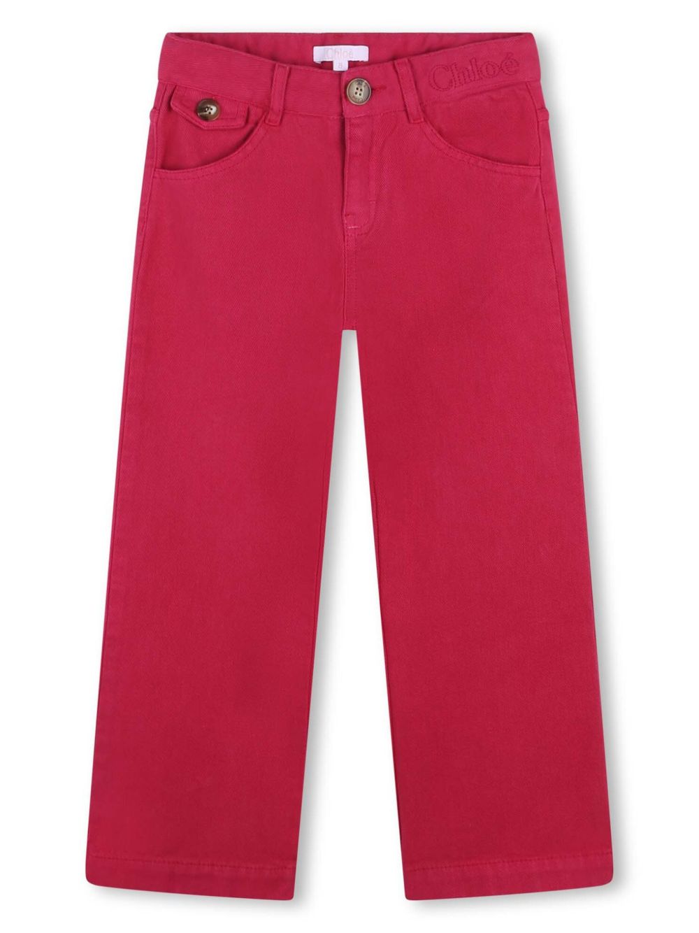 Chloé Kids 阔腿牛仔裤 - 红色