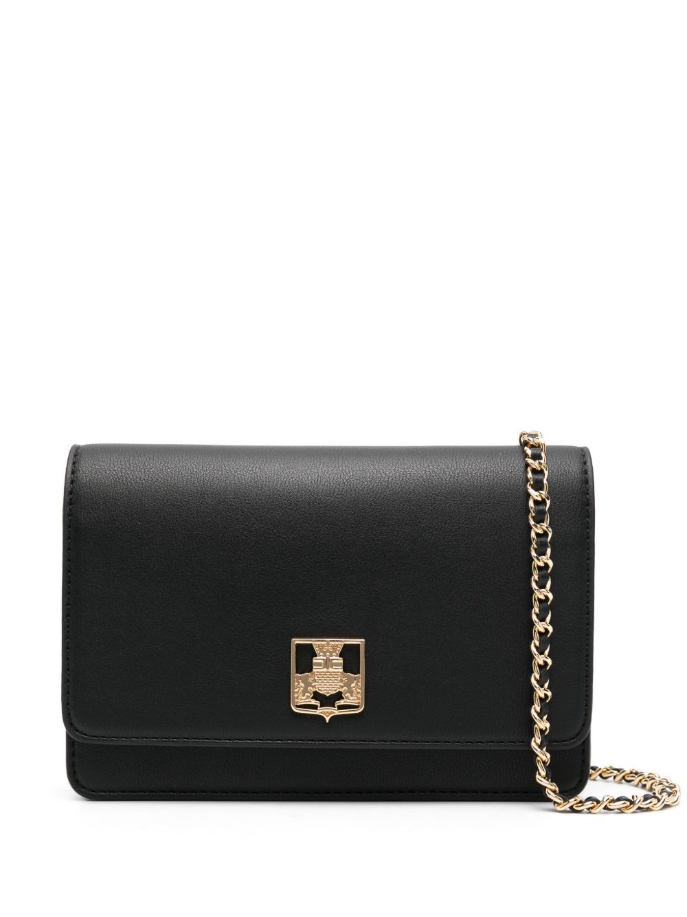 Elisabetta Franchi logo标牌斜挎包 - 黑色