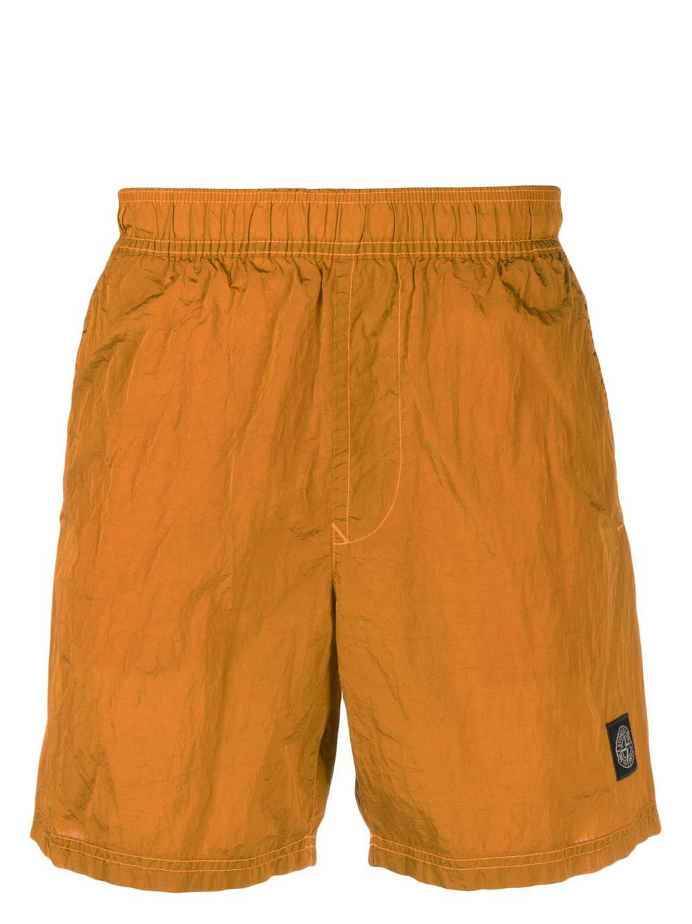 Stone Island logo刺绣泳裤 - 橘色