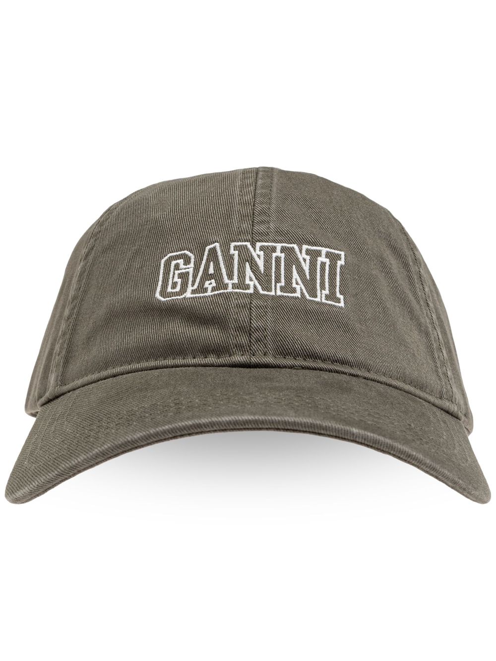 GANNI logo刺绣棒球帽 - 绿色