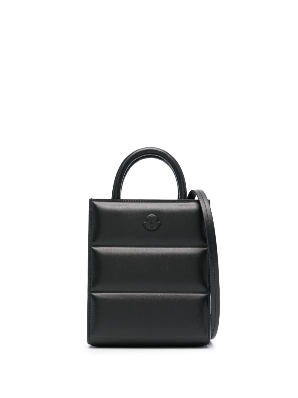 Moncler Doudoune 迷你皮质手提包 - 黑色