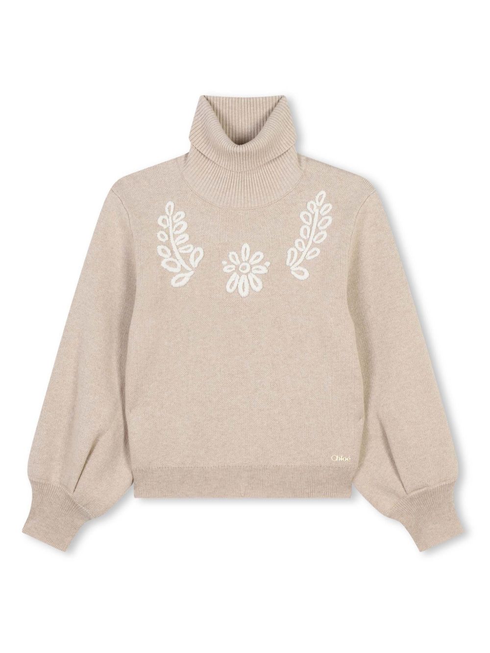 Chloé Kids 高领针织毛衣 - 中性色