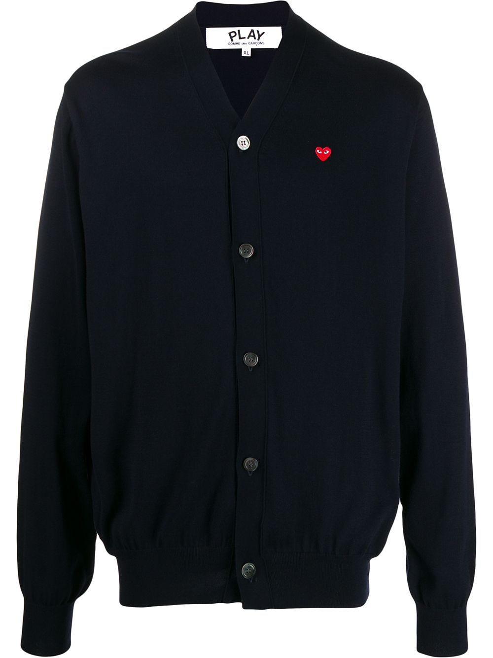 Comme Des Garçons Play 心形logo V领开衫 - 蓝色