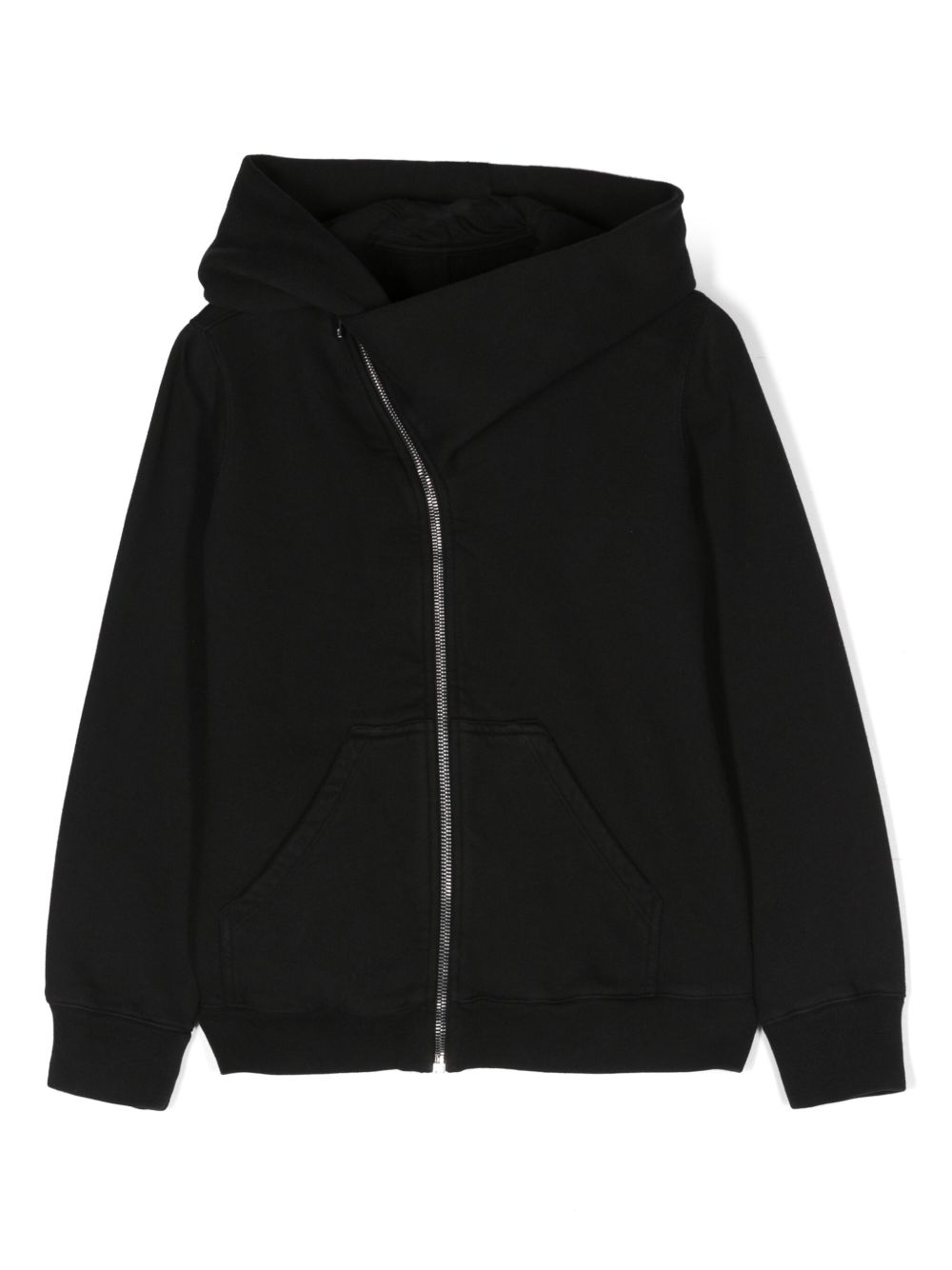 Rick Owens Kids Mountain 不对称连帽衫 - 黑色