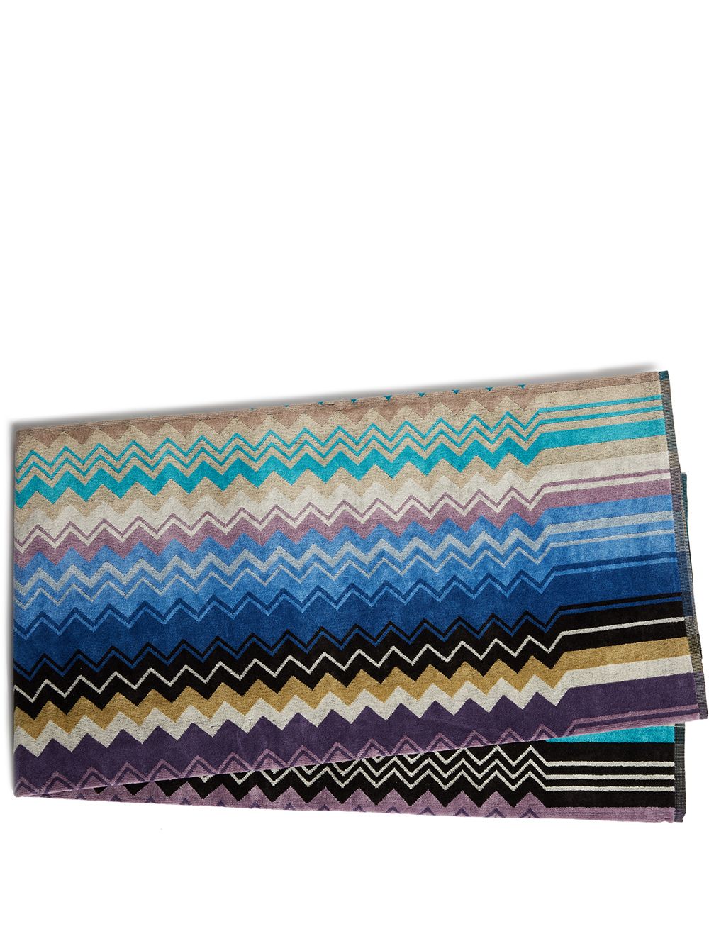 Missoni Home Giacomo Z字形图案印花毛巾 - 蓝色