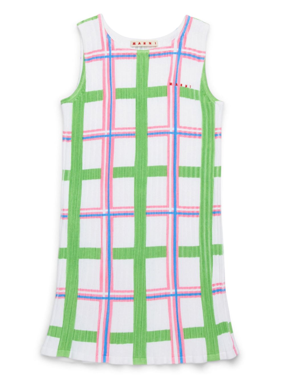 Marni Kids 格纹连衣裙 - 白色