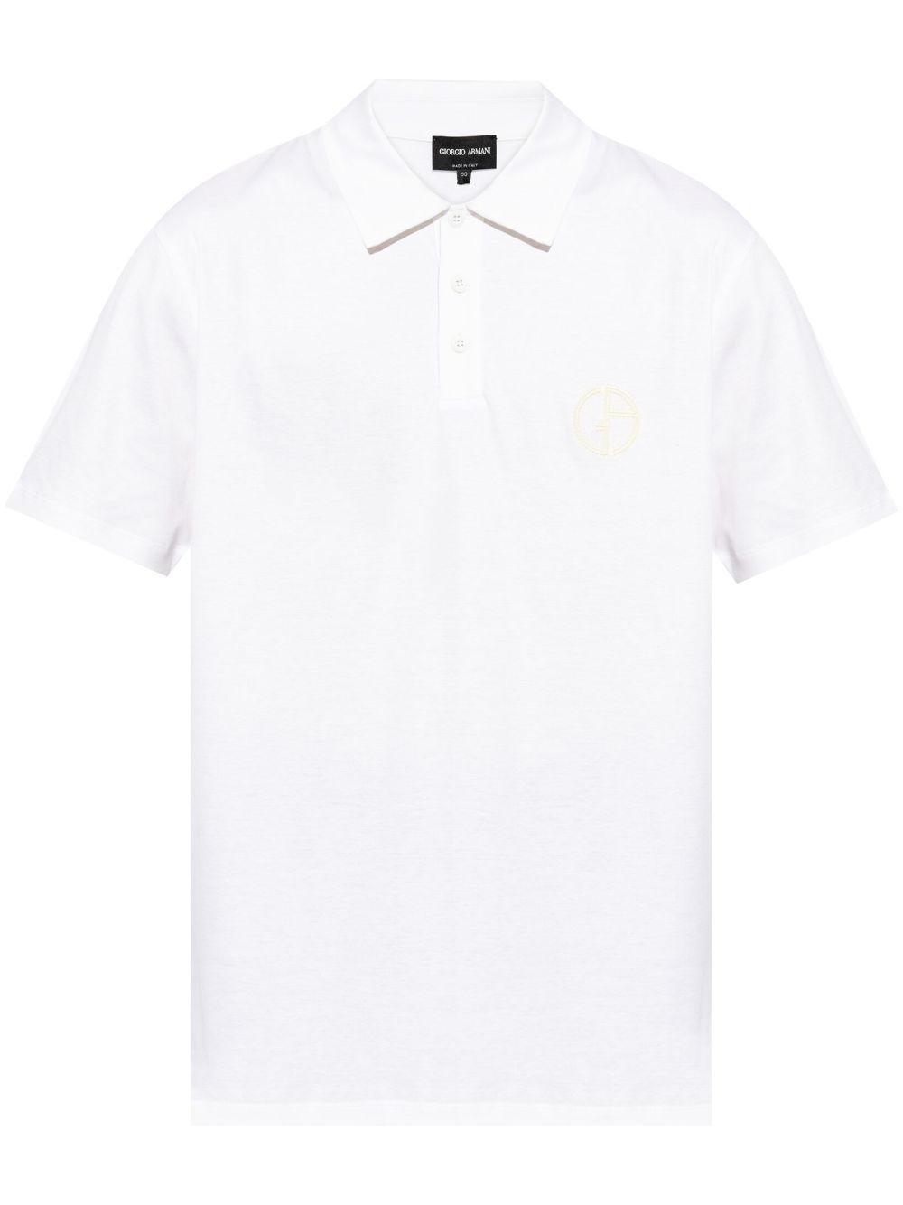 Giorgio Armani logo刺绣polo衫 - 白色
