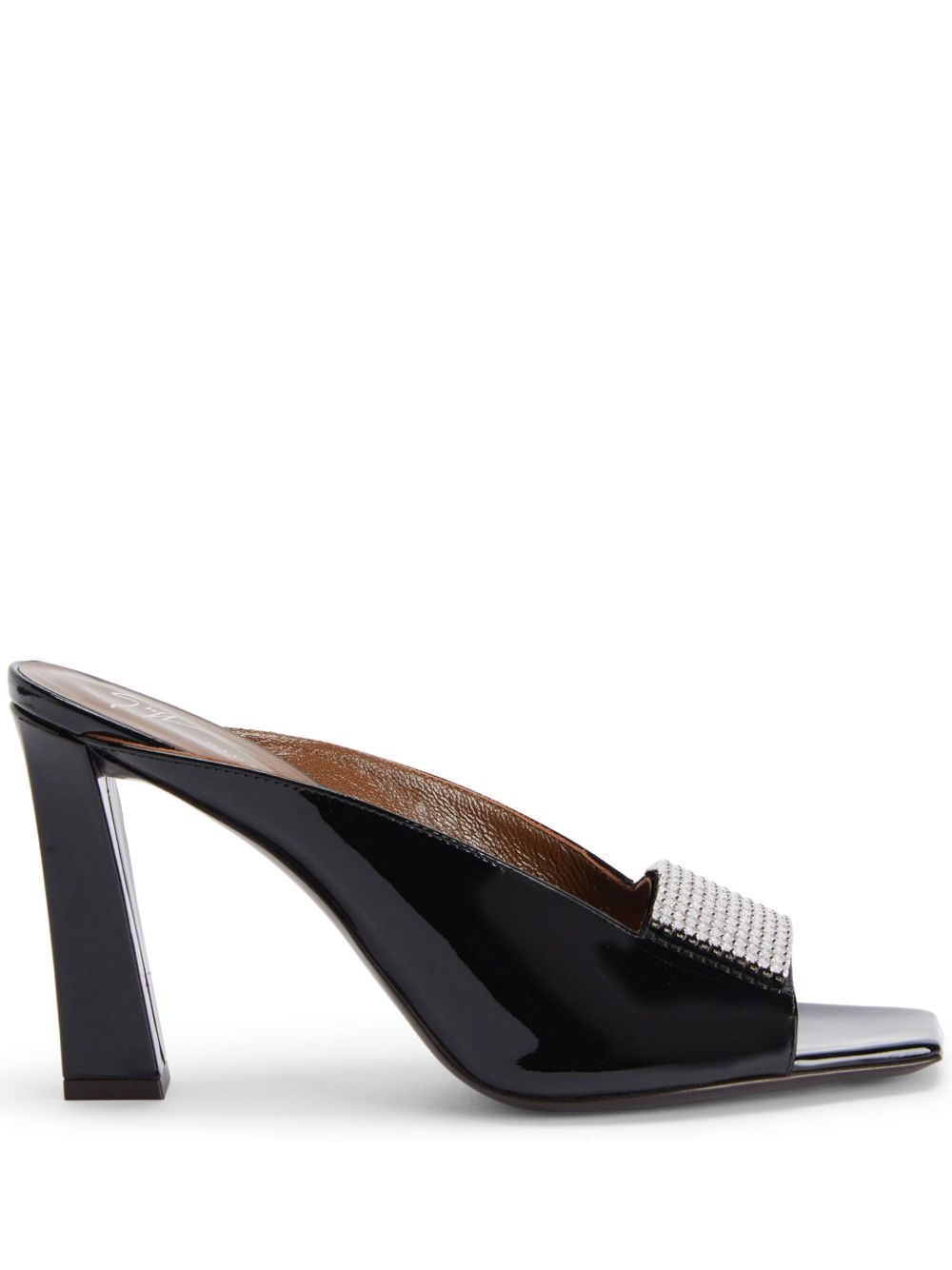 Giuseppe Zanotti Mya 晶饰皮质穆勒鞋 - 黑色