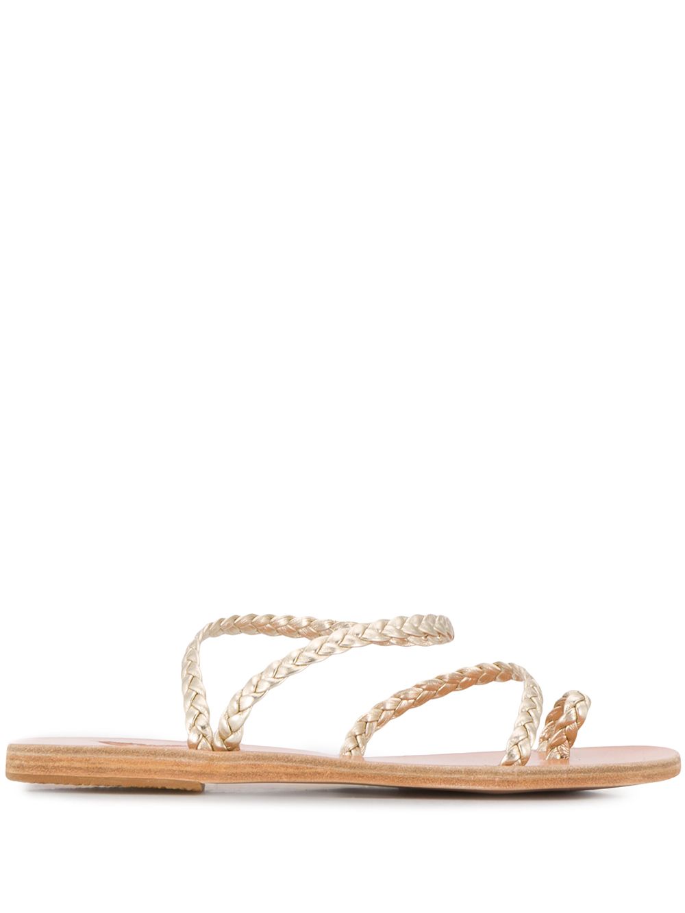Ancient Greek Sandals Eleftheria 麻辫凉鞋 - 金色