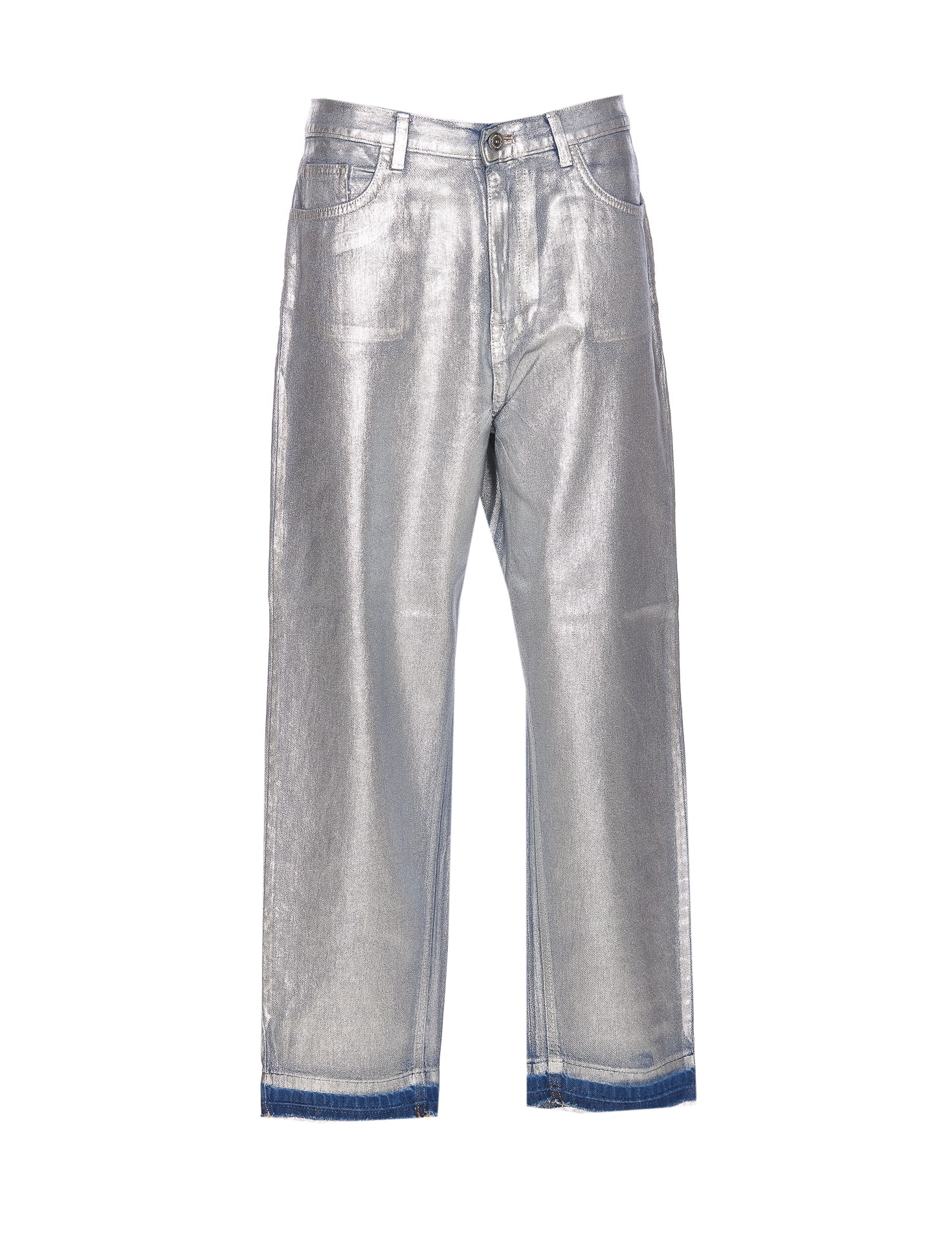 Elisabetta Franchi Metallized Boyfriend Jeans