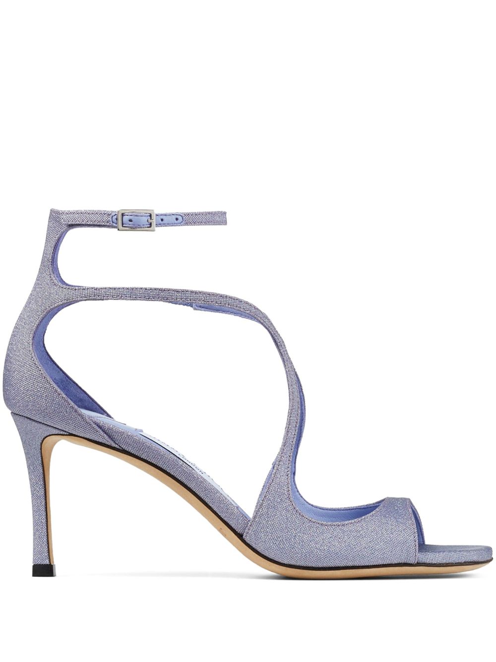 Jimmy Choo Azia 袢带高跟皮质凉鞋 - 紫色