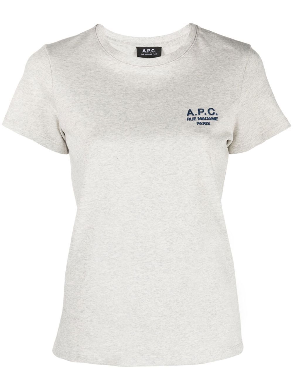 A.P.C. logo刺绣T恤 - 灰色