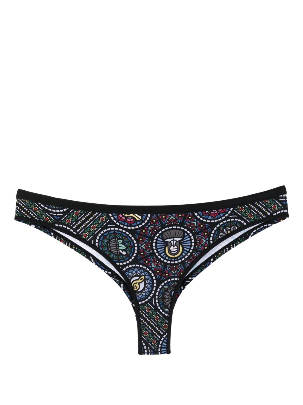 Marlies Dekkers Ecclesia 彩绘玻璃印花蝴蝶三角内裤 - 黑色