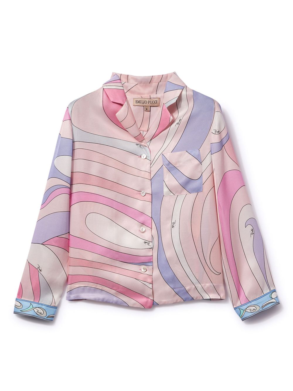 PUCCI Junior Marmo 印花长袖衬衫 - 粉色