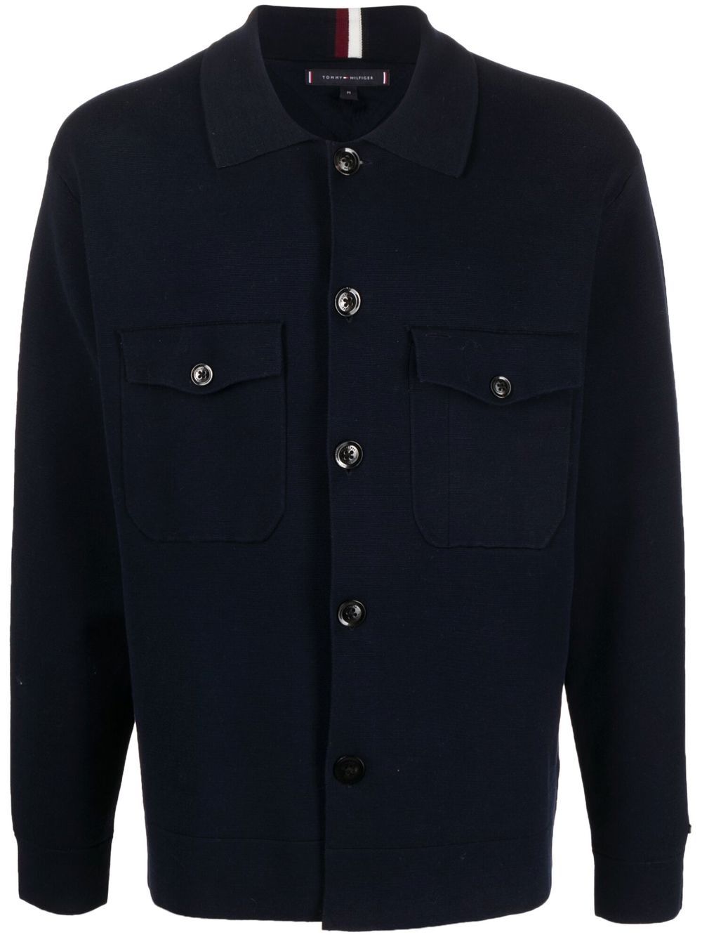 Tommy Hilfiger 胸袋针织衬衫 - 蓝色