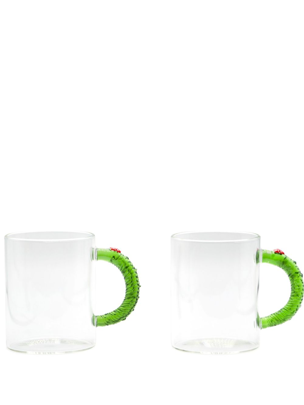 CU I SEEYOU Christmas garland-handle glass mug (set of two) - 白色