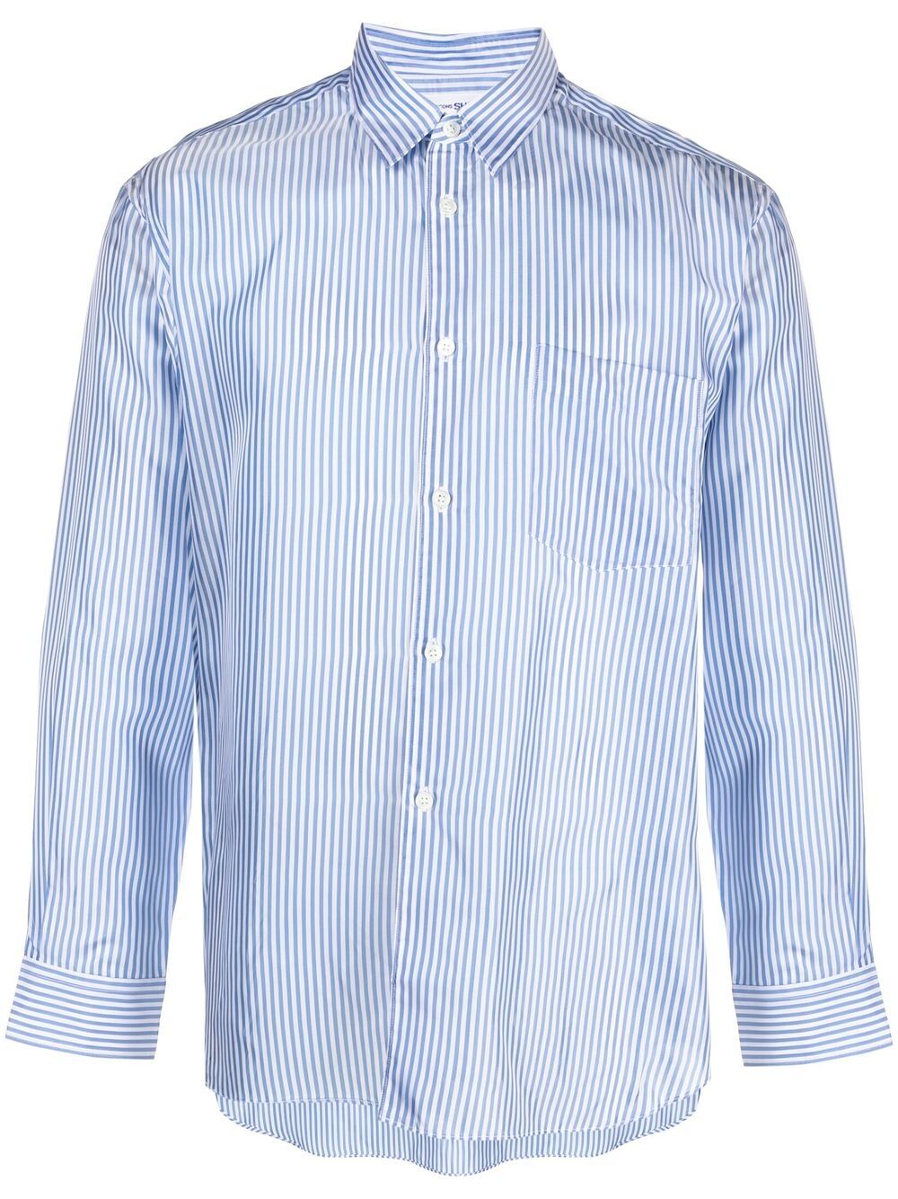 Comme Des Garçons Shirt 直条纹印花衬衫 - 蓝色