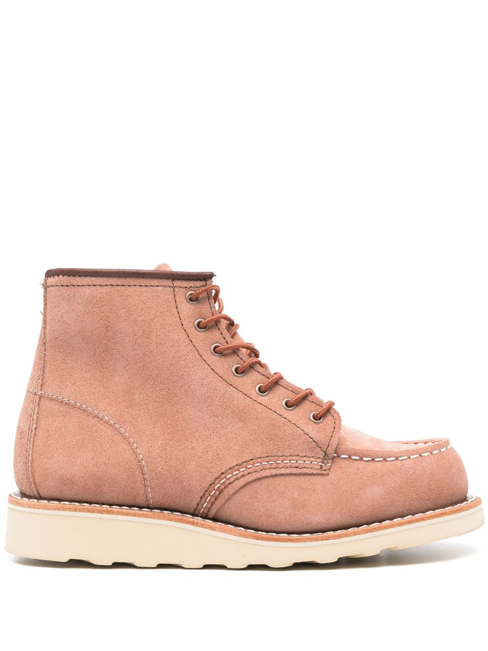 Red Wing Shoes Classic Moc 绒面皮短靴 - 粉色