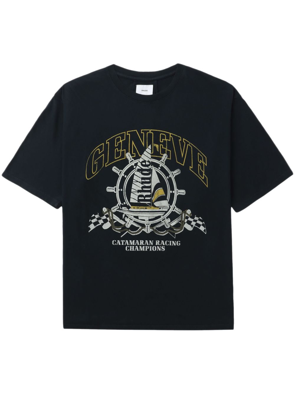 RHUDE Geneve Catamaran 棉T恤 - 黑色