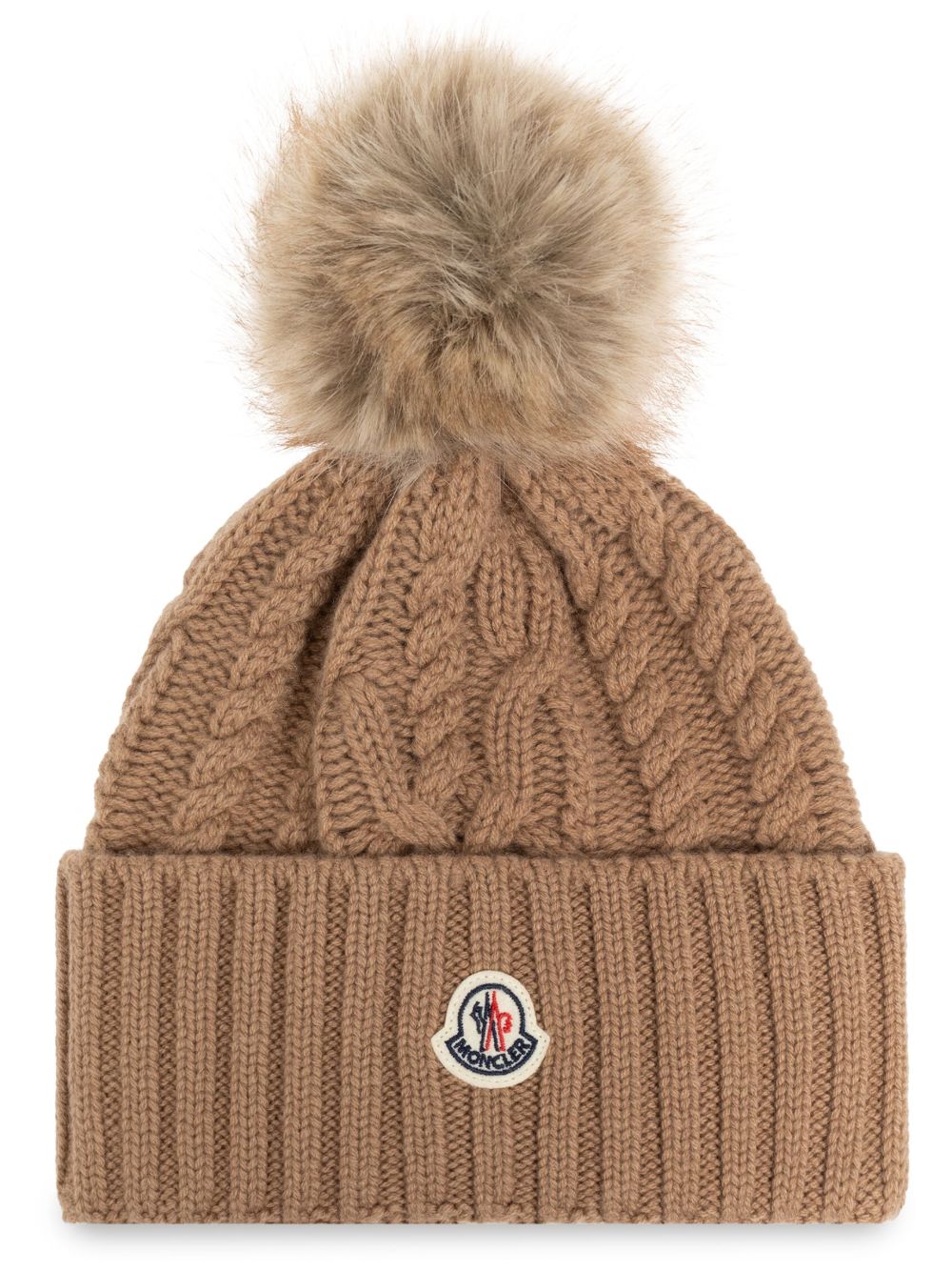 Moncler 粗绞花针织套头帽 - 中性色