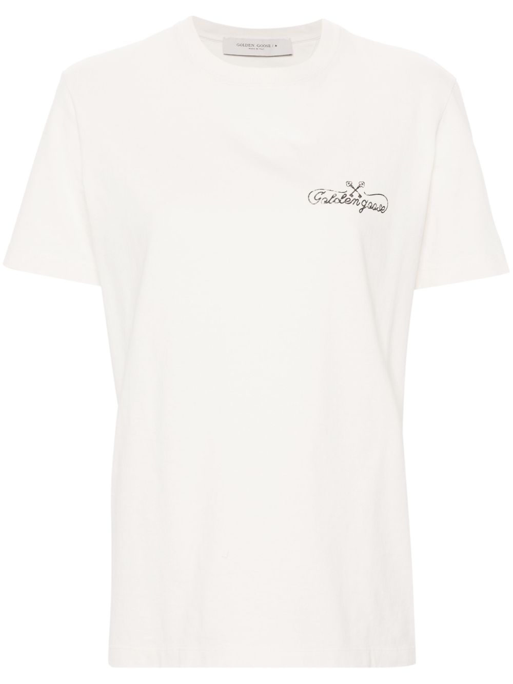 Golden Goose logo印花棉T恤 - 白色