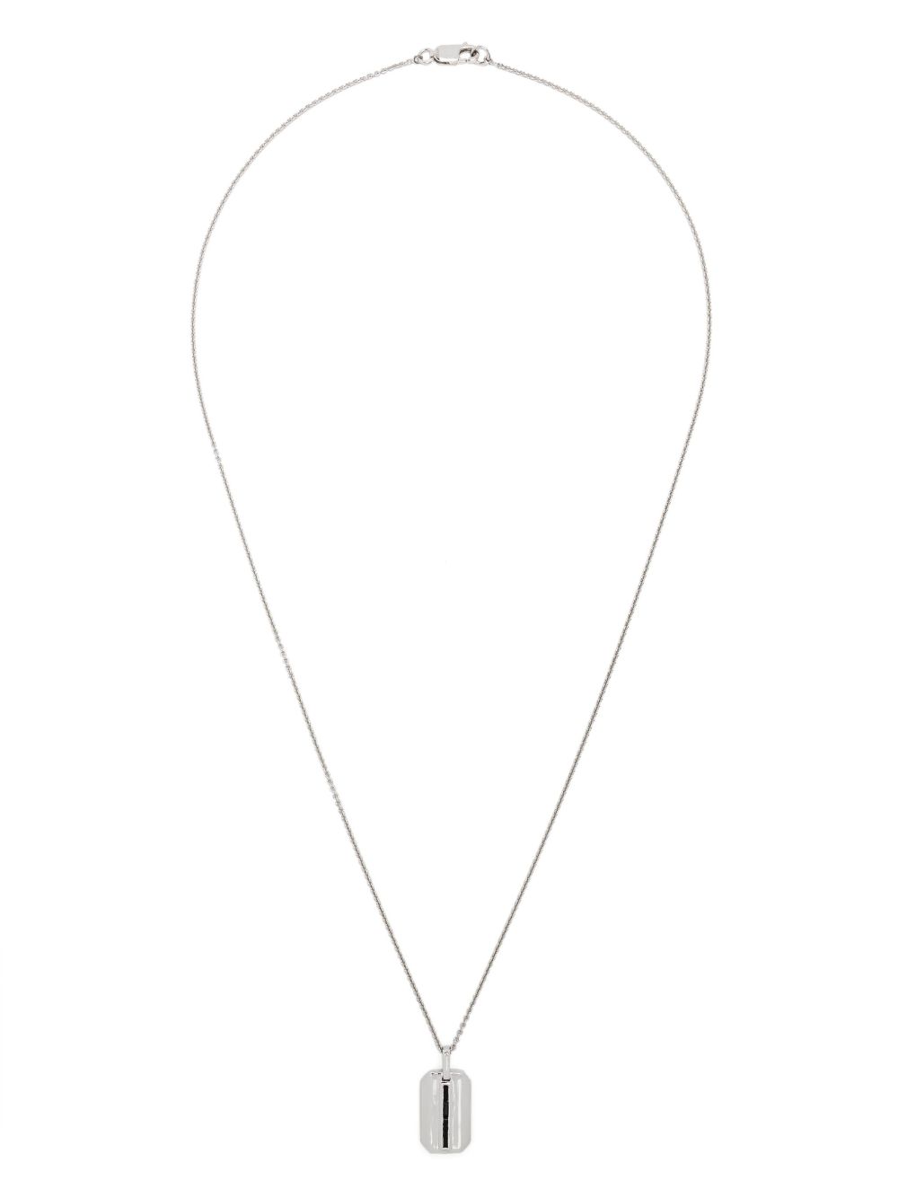 Missoma onyx black tag-pendant necklace - 银色