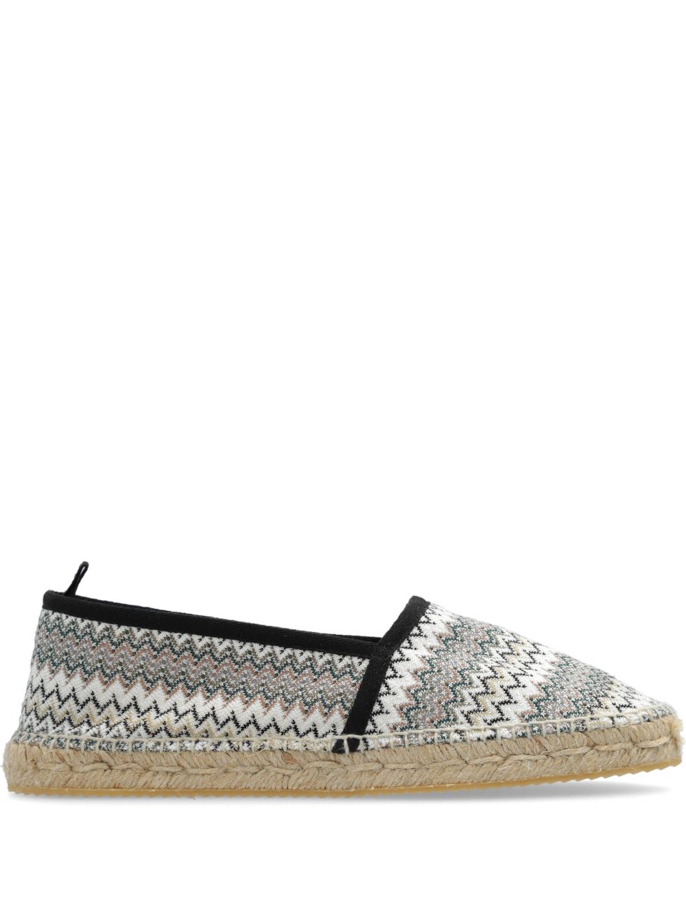 Missoni Z字形图案草编鞋 - 灰色