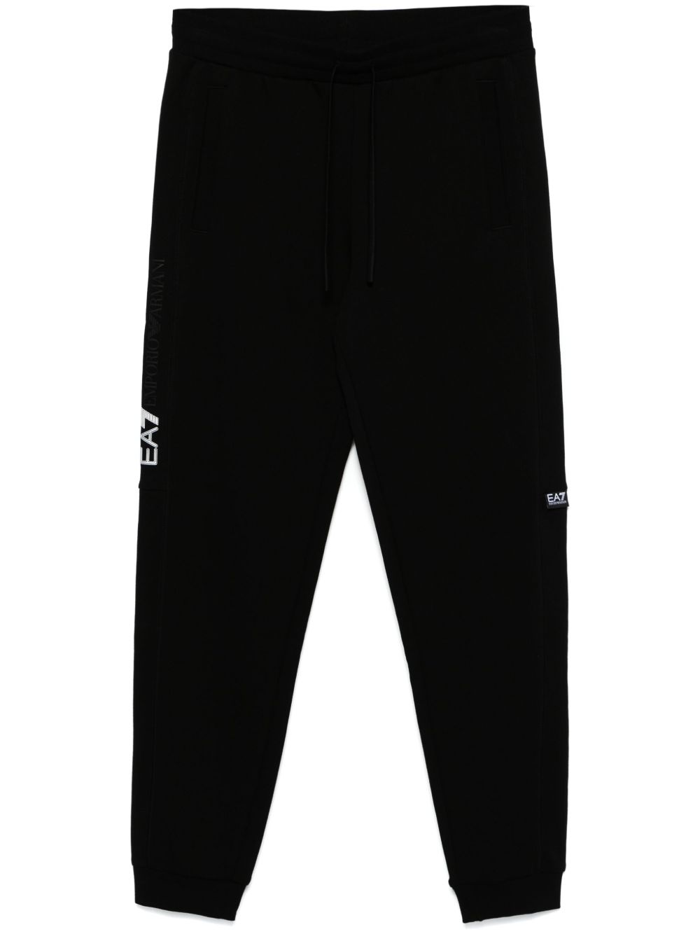 Ea7 Emporio Armani 橡胶logo运动裤 - 黑色