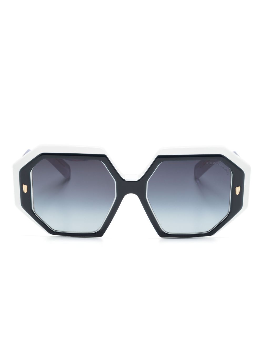 Cutler & Gross 9324 Squar 几何形镜框太阳眼镜 - 白色